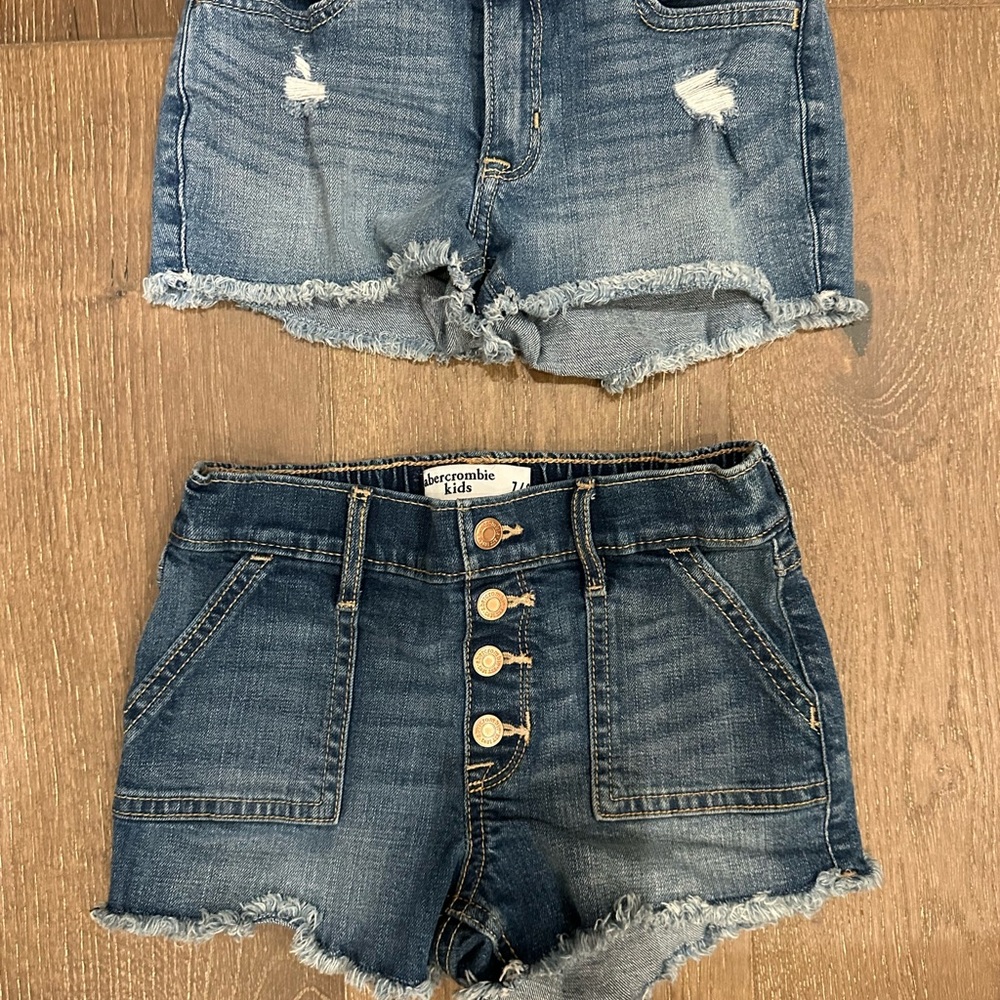 Abercrombie Kids Distressed Denim Shorts Set